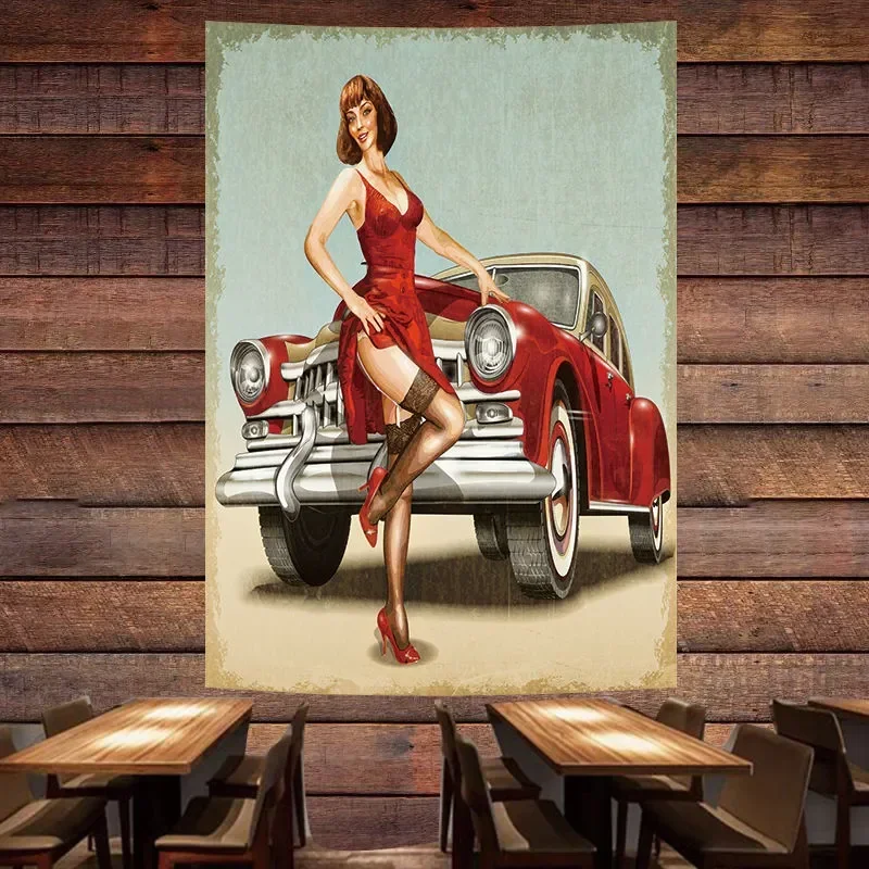 Auto Repair Shop For Sale - Vintage Auto Verkauf Service Poster Tapisserie
