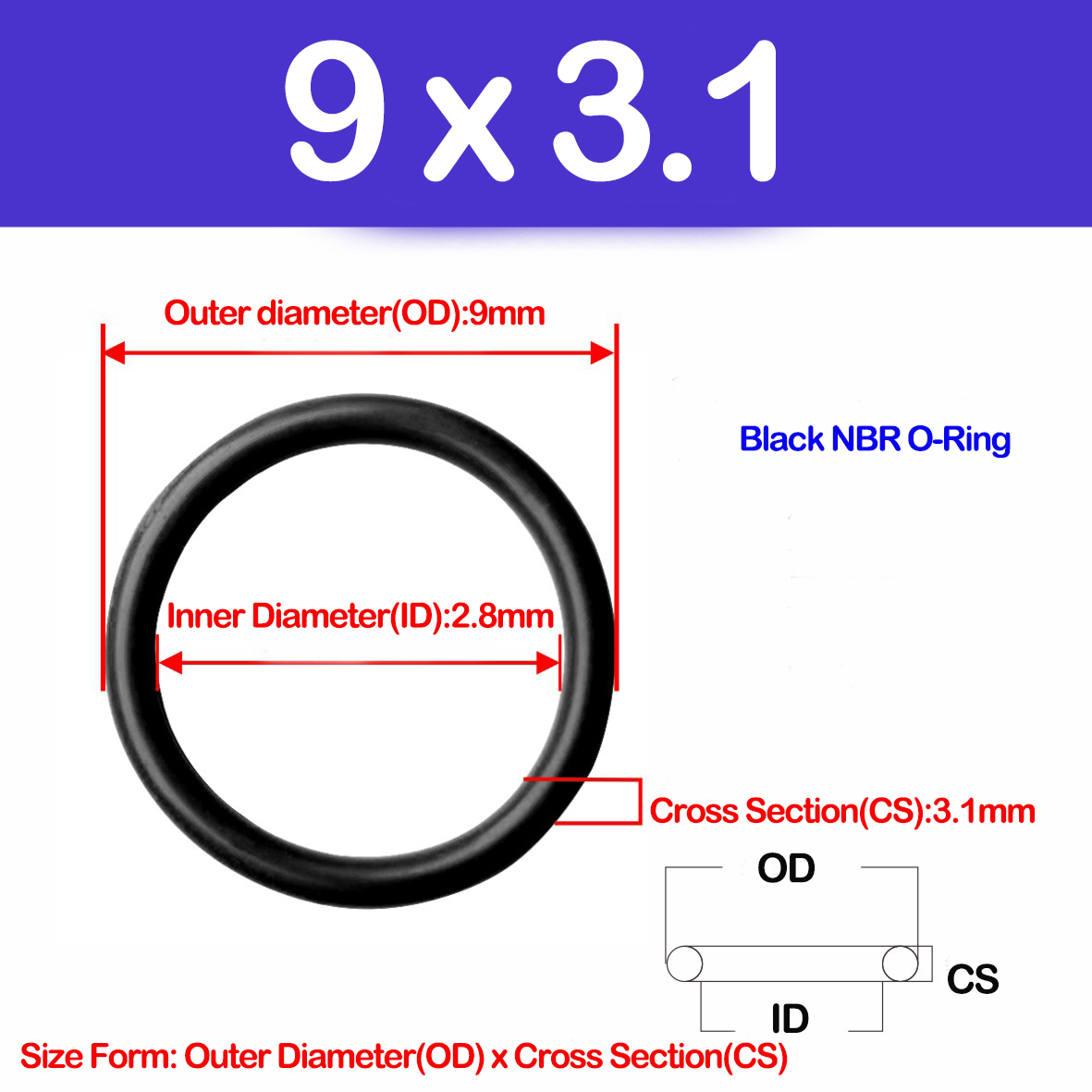 Querschnitt (CS) 3,1 mm, NBR O – Auto Repair Cs Bewertung und Preis